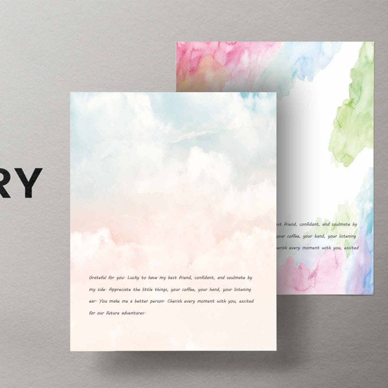DUGUTUL Watercolor Stationary Paper  100 gsm Printer Paper 8.5 x 11  12 designs  Double-Sided  Colored Paper for Writing Letters and Invitations  Writing Paper for Business or Personal Use (48) - Image 5